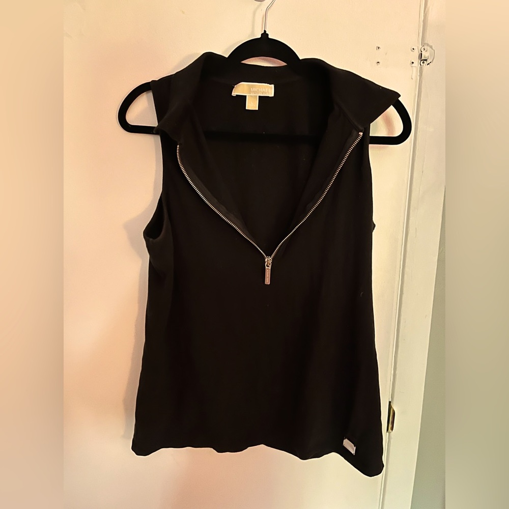 Michael Kors - Black Camisole with Front Zipper - Large